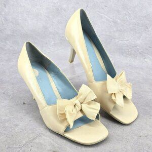 Aerosoles Woman's Heel Shoe Size 7 M Ivory Cream 3" Heels Fabric Bow‎